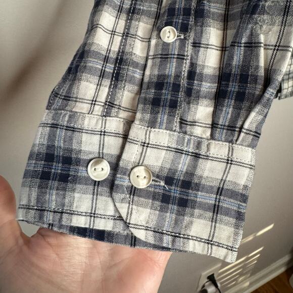 Even Tide Long Sleeve Button Up Shirt Black White Plaid NWT Size Large Tall - Picture 4 of 10